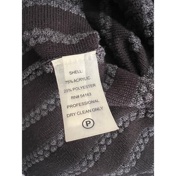 Calvin Klein dark gray Knit Sweater Dress Scalloped babydoll feminine - Picture 5 of 9